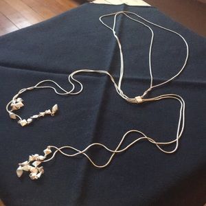 Adjustable silver lariat necklace